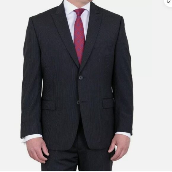 Calvin Klein Men's Modern Fit Two Button Formal Suit Black Size 42
